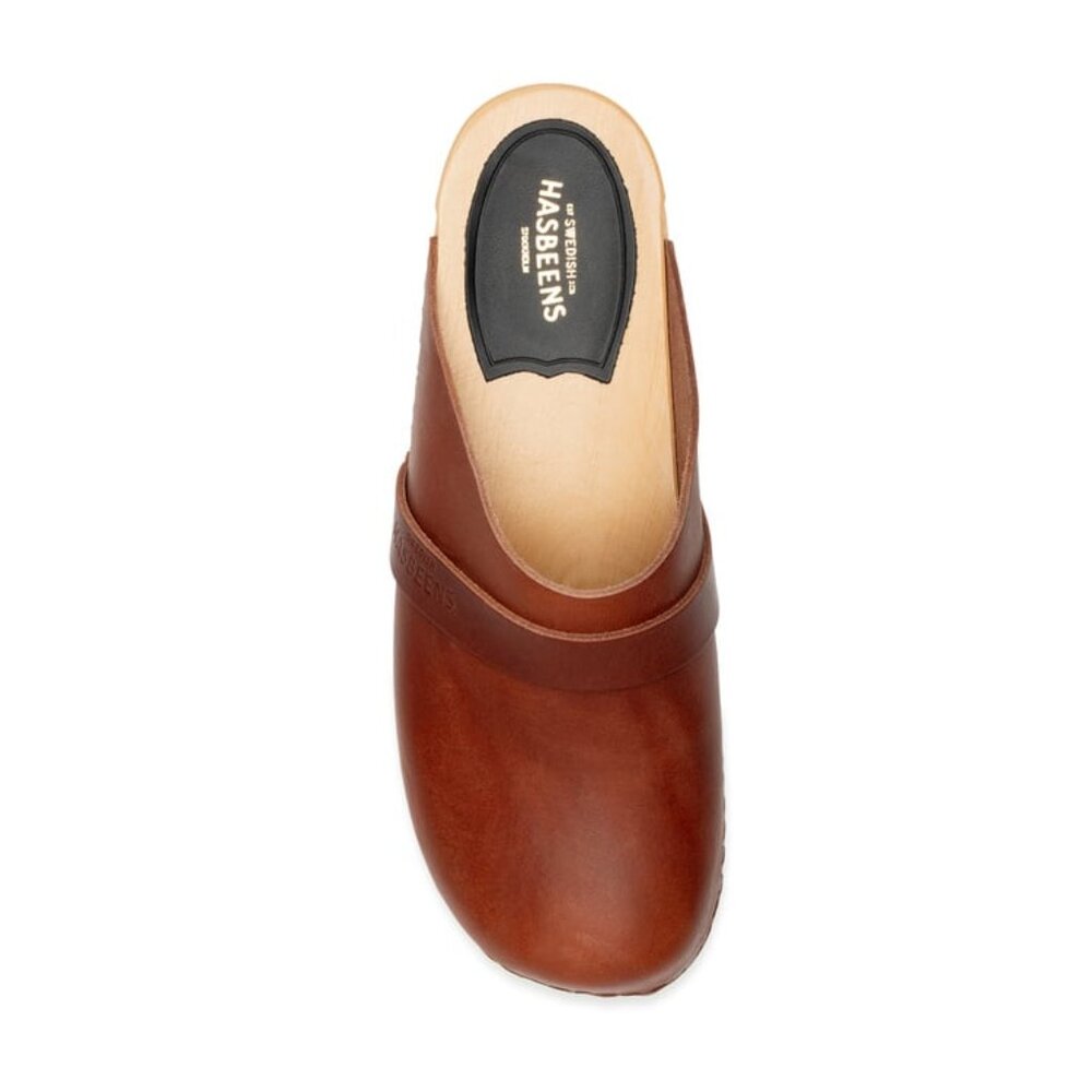 Swedish Hasbeens Brown Husband Clogs